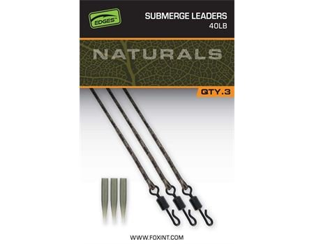 FOX Naturals Submerged Leaders 40lb x 3